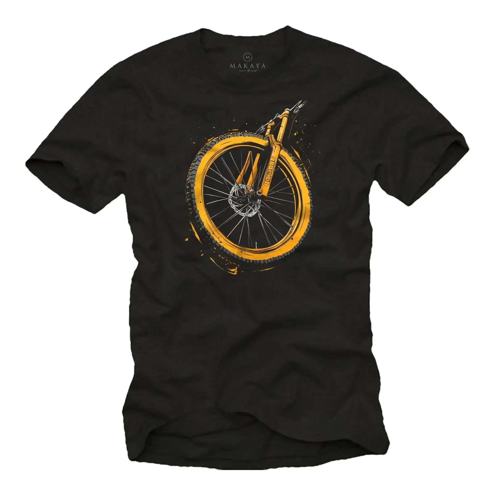 Mountain Biking Images - メンズ マウンテンバイク テーマ Tシャツ MTBデザイン 自転車