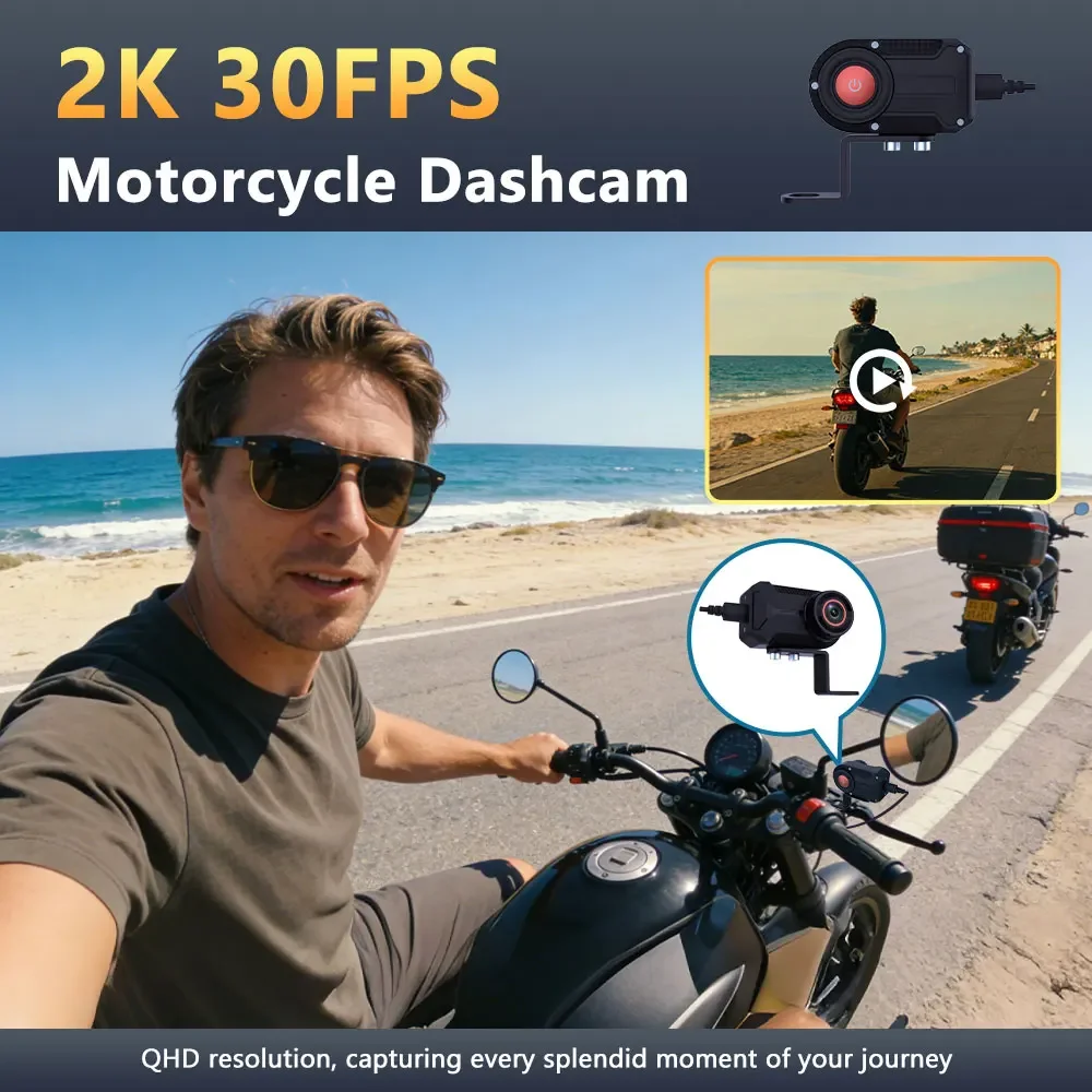 新型2K QHD WiFiドライブレコーダー IP66防水  - Mountain Biking Images のレビューと価格