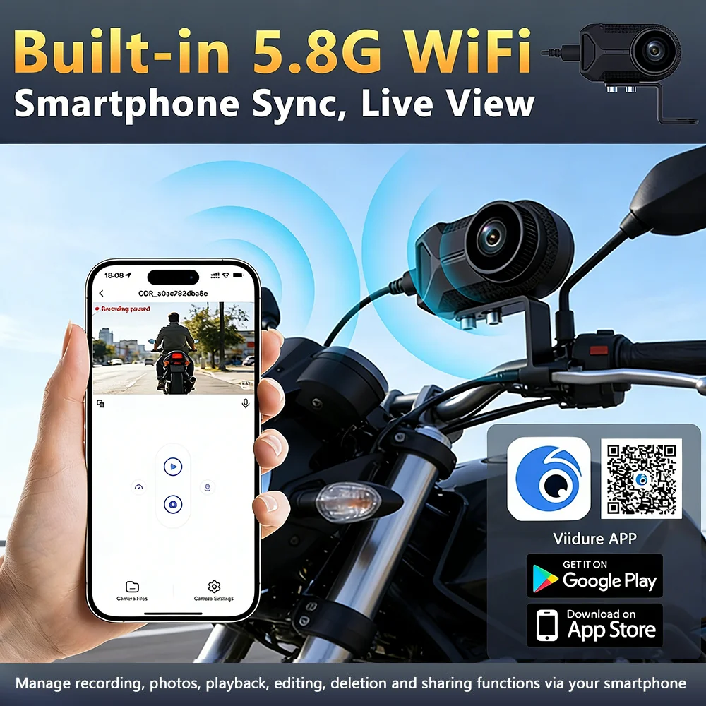 新型2K QHDバイク用ドライブレコーダー WIFI IP6 - Mountain Biking Images のレビューと価格