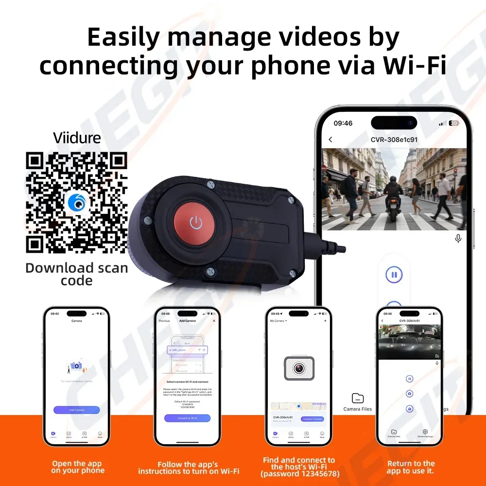 オートバイ DVR 2K HD WiFi 防水 IP66 ミ - Mountain Biking Images のレビューと価格